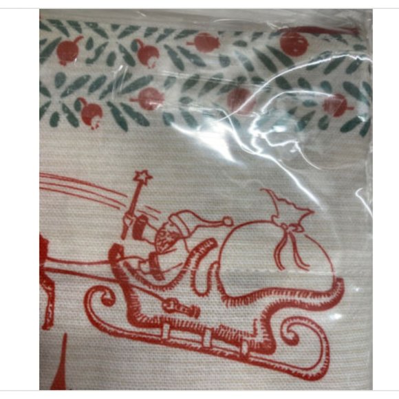Michel Design Works Chef's Apron "Santa's Eve" Christmas/Holiday Red & White - Picture 3 of 4
